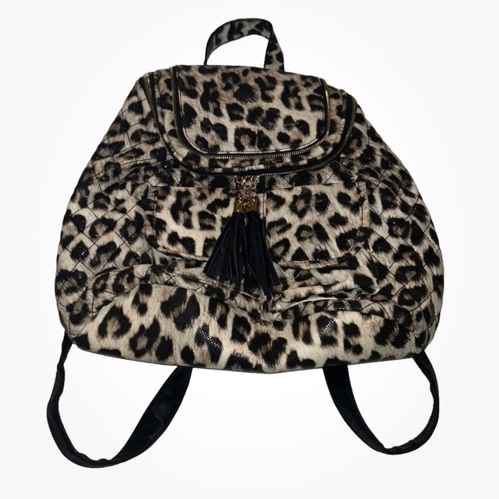 NWOT Imoshion Vegan Quilted Cheetah Print Backpack Purse